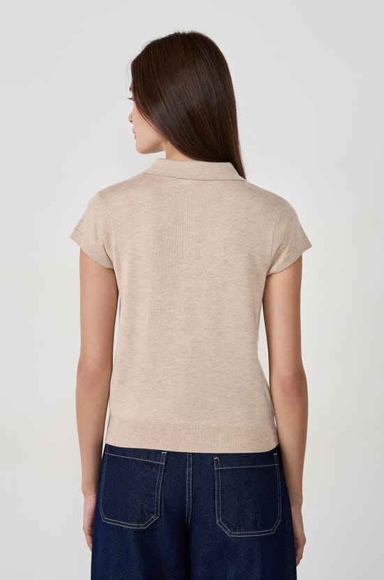 Polo manches courtes à boutons;${refinementColor}