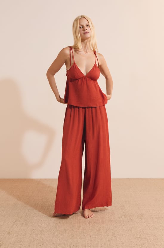 Pantalon de pyjama avec cordon;${refinementColor}