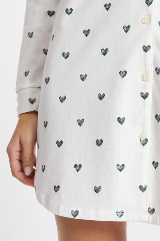 Chemise de nuit en coton à motifs;${refinementColor}