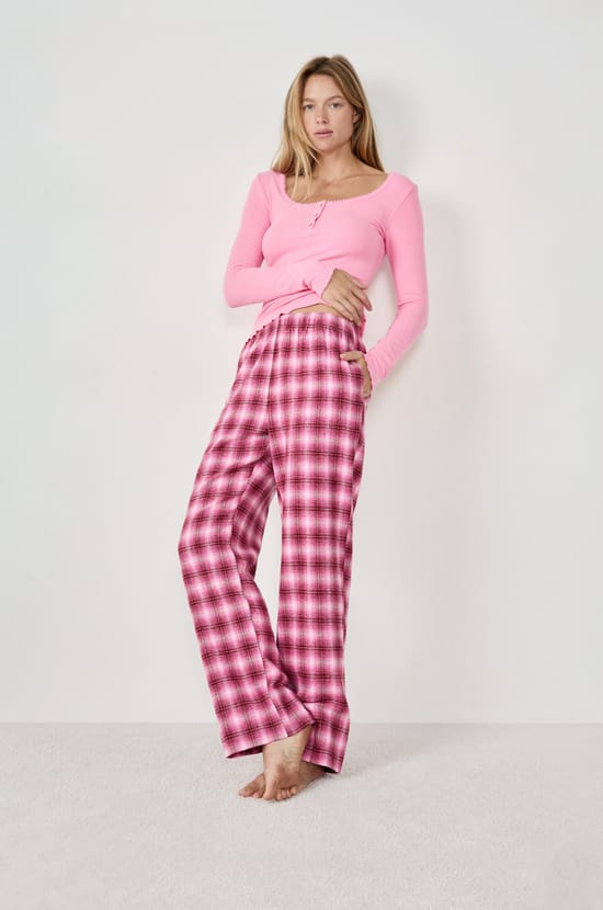Pantalon de pyjama à carreaux;${refinementColor}