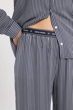 Pantalon de pyjama à rayures et taille élastique;${refinementColor}