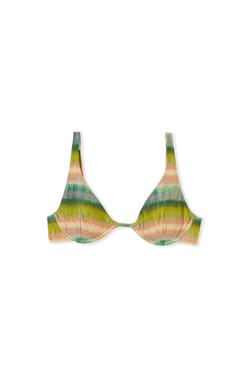 Printed Glitter Balconette Bikini Top;${refinementColor}