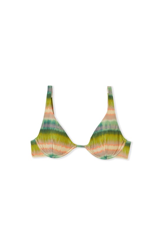 Haut de maillot de bain corbeille imprim&eacute; paillet&eacute;;${refinementColor}