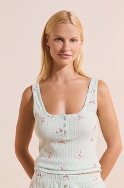 D&eacute;bardeur de pyjama &agrave; motifs en coton pointelle;${refinementColor}
