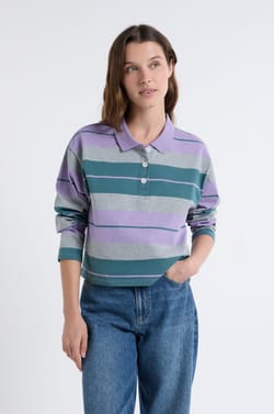 T-shirt manches longues col polo;${refinementColor}