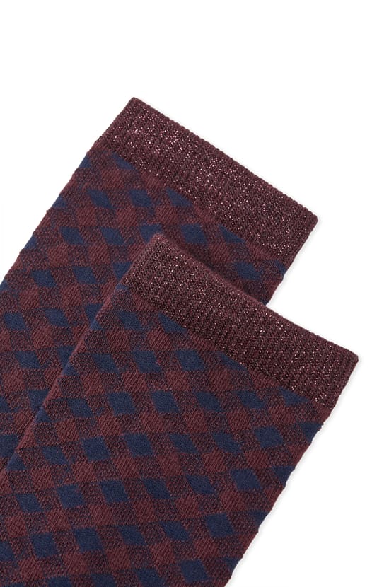 Chaussettes avec coton &agrave; motifs;${refinementColor}