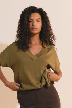 Pull manches courtes col polo;${refinementColor}