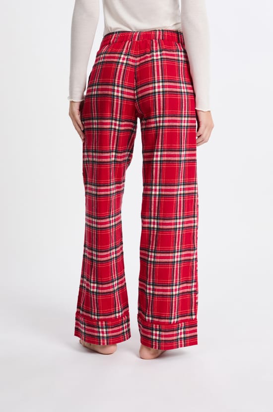 Pantalon de pyjama à carreaux en coton;${refinementColor}