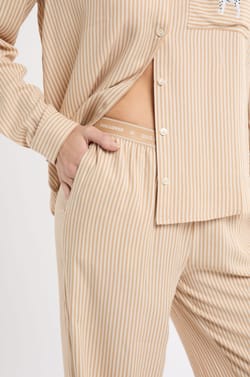 Pantalon de pyjama à rayures et taille élastique;${refinementColor}