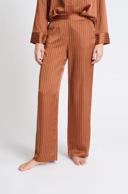 Pantalon de pyjama satiné à rayures;${refinementColor}