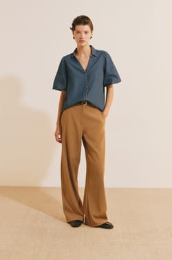 Chemise &agrave; manches courtes en coton;${refinementColor}