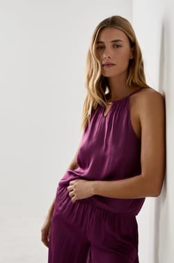 Sleeveless Satin Camisole;${refinementColor}