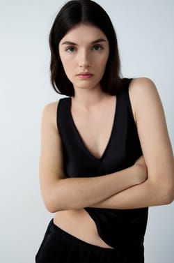 Pyjama Tank Top with Lace Back;${refinementColor}