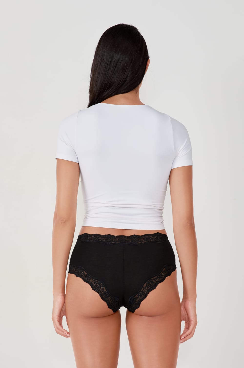 Set de 3 Braguitas culotte de algodón y encaje;${refinementColor}