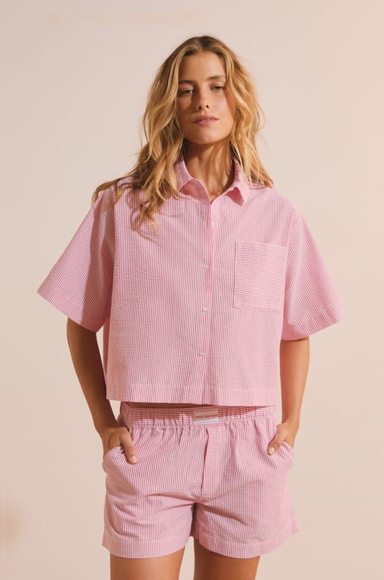 Pyjama Shirt with Cotton;${refinementColor}