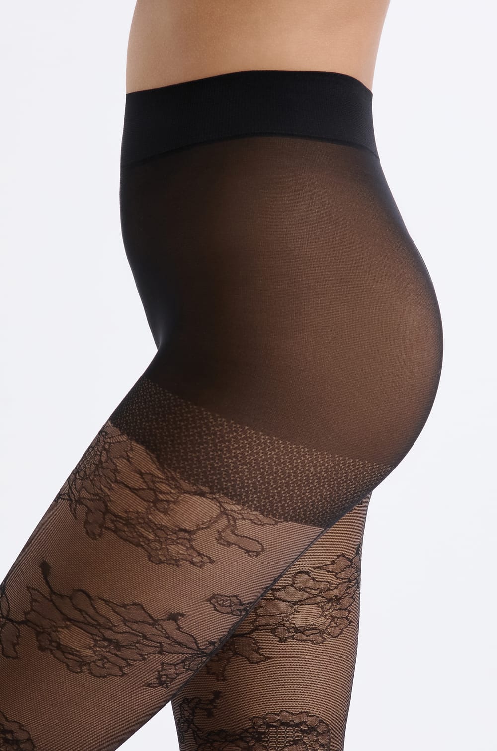 Collant transparent &agrave; fleurs - 15D;${refinementColor}