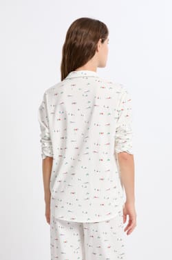 Chemise de pyjama à motifs en coton;${refinementColor}