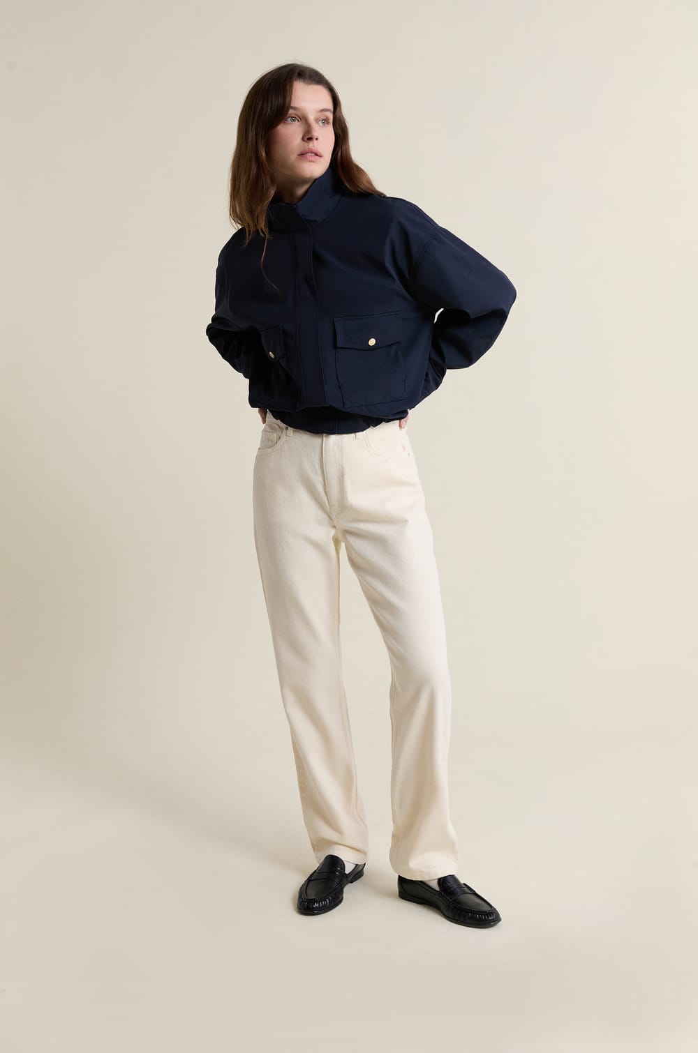 High Neck Jacket;${refinementColor}