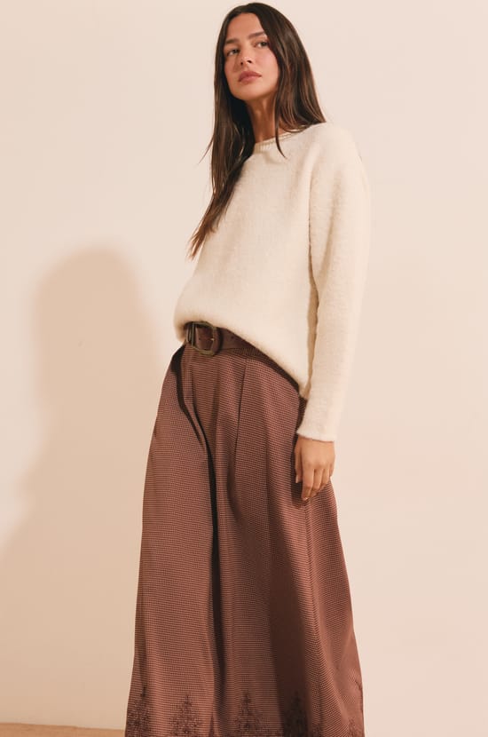 Pull manches longues avec laine;${refinementColor}