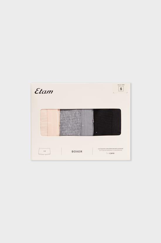 Pack of 3 Cotton Boyshorts;${refinementColor}