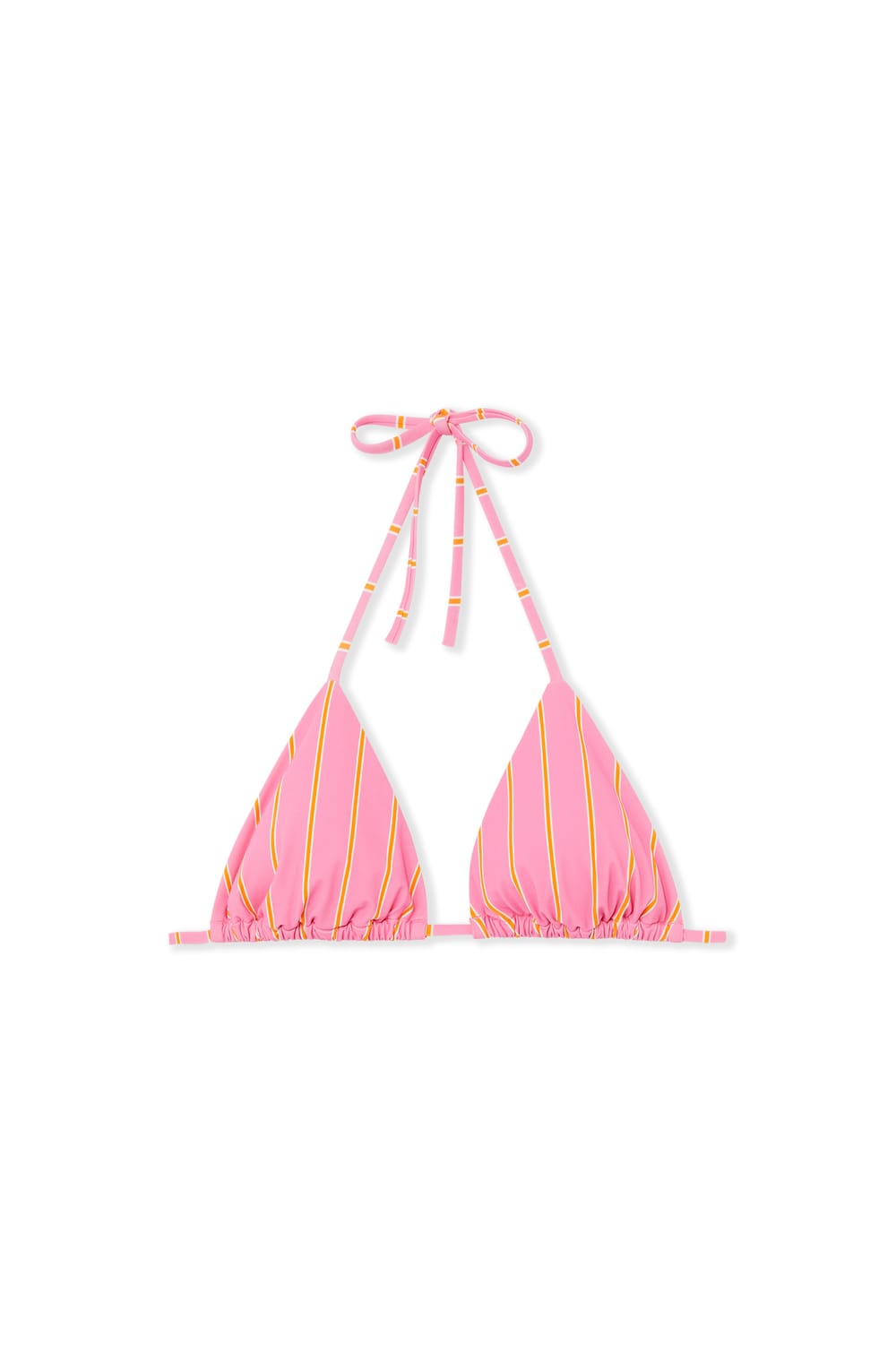 Triangle Bikini Top with Stripes;${refinementColor}