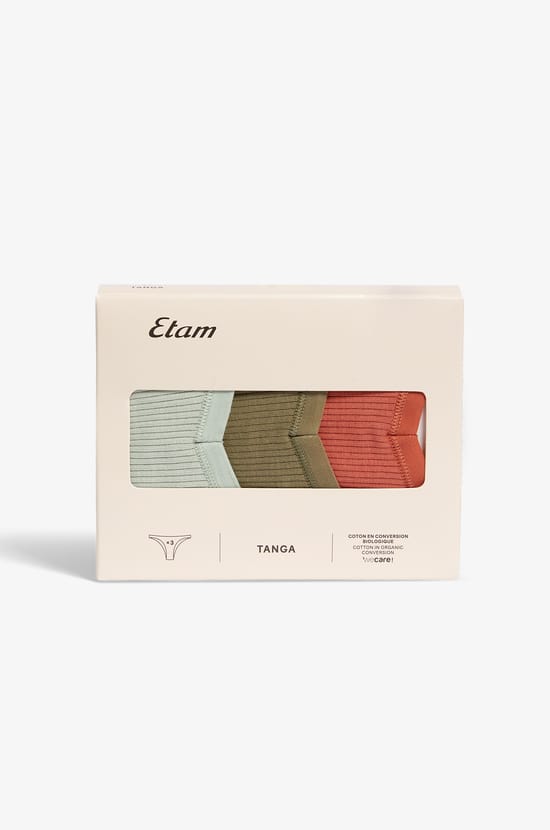 Pack of 3 Cotton Tangas;${refinementColor}