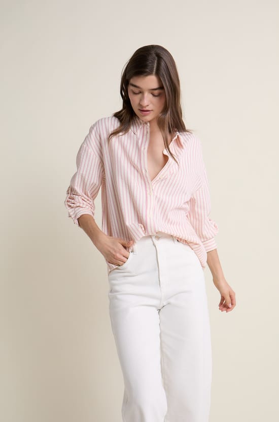 Chemise &agrave; rayures;${refinementColor}