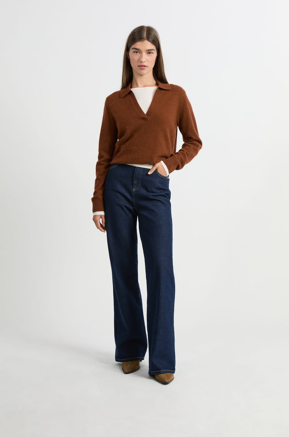 Cashmere Polo Neck Sweater;${refinementColor}