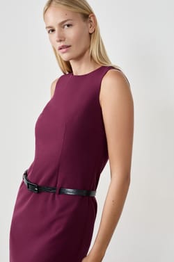 Short dress with belt;${refinementColor}