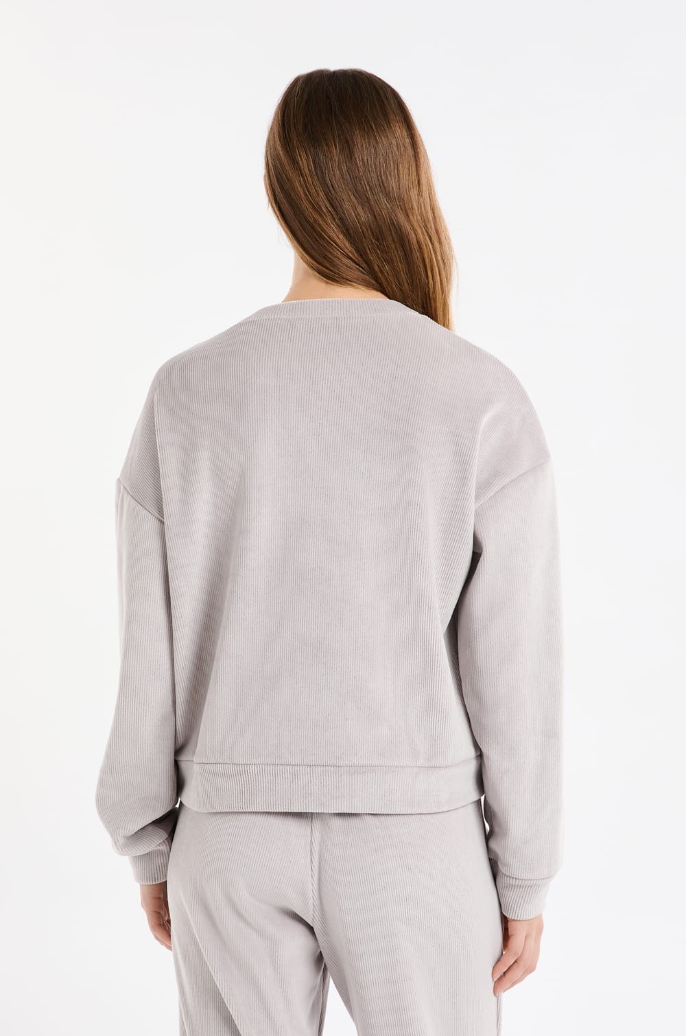 Round Neck Pajama Sweatshirt;${refinementColor}