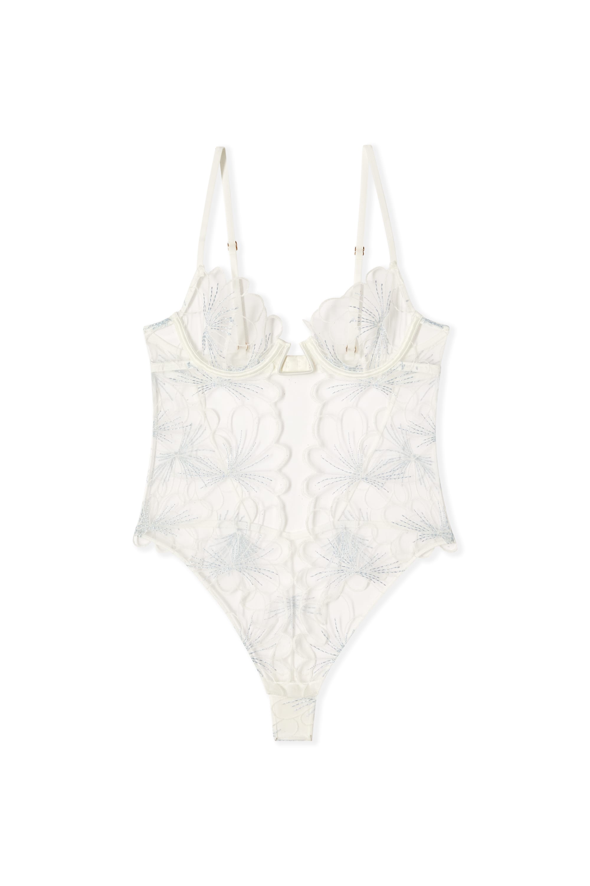 Embroidered Bodysuit - CAMELIA - BLANC - ETAM
