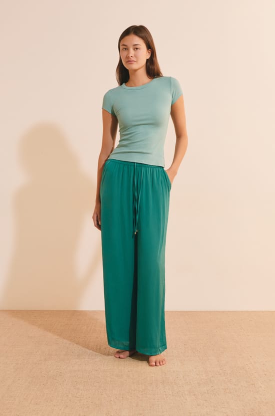 T-shirt de pyjama col rond avec coton c&ocirc;tel&eacute;;${refinementColor}