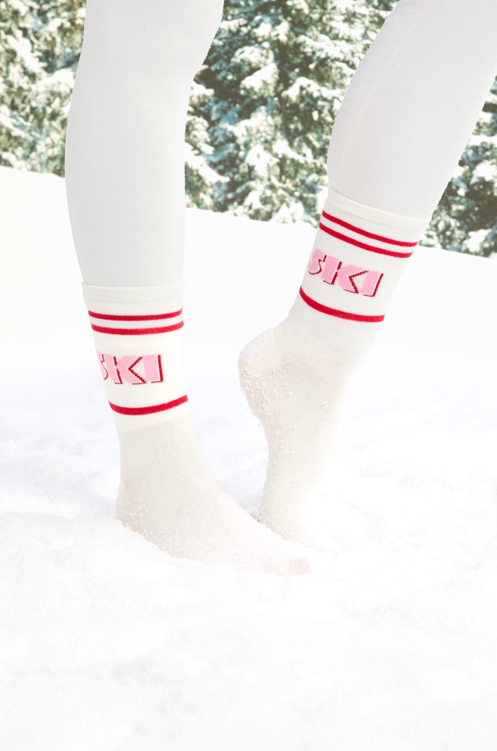 Calcetines de algod&oacute;n estampados con motivos de esqu&iacute;;${refinementColor}