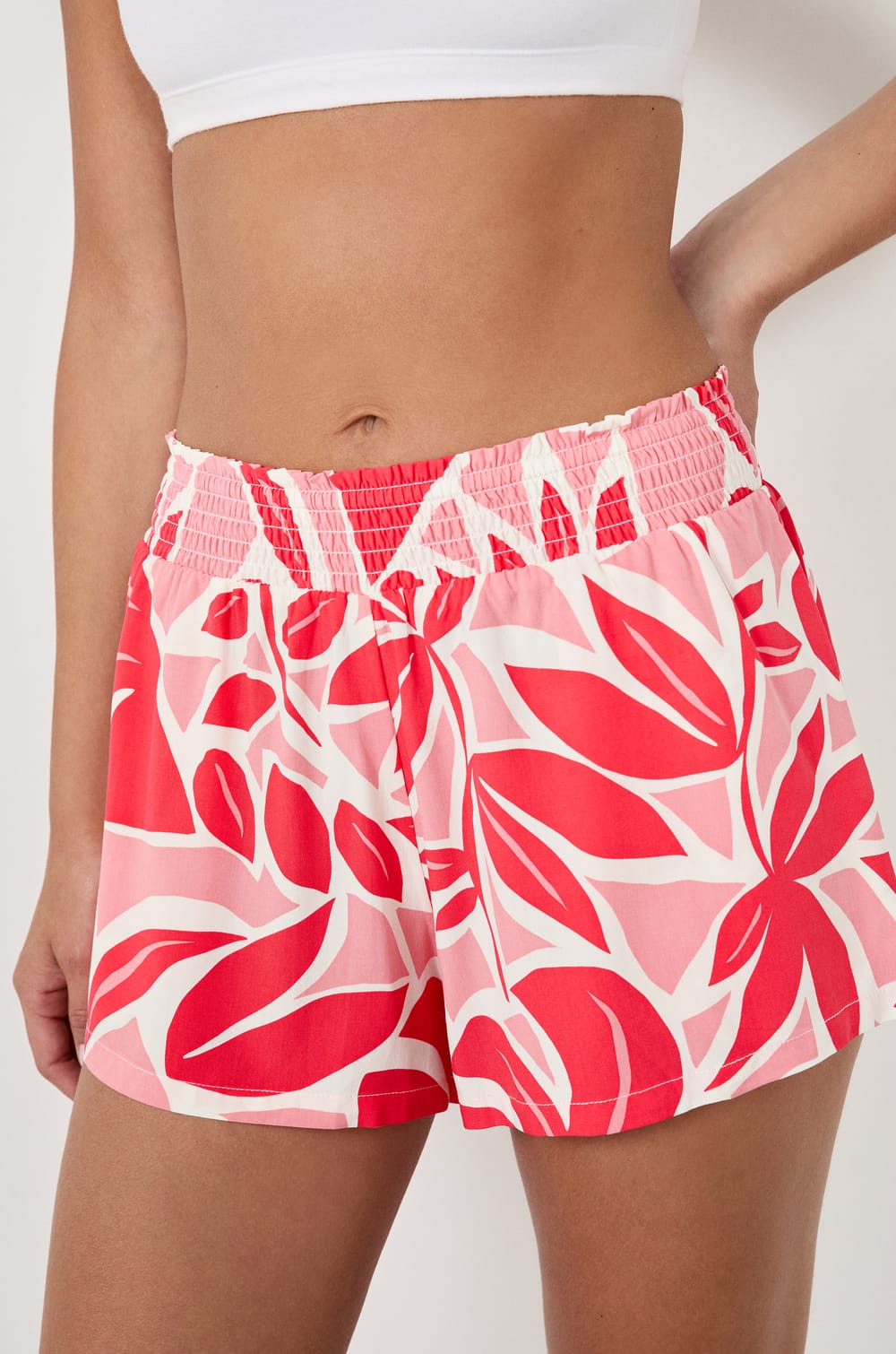 Printed Pajama Shorts;${refinementColor}