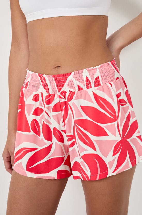 Printed Pajama Shorts;${refinementColor}