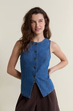 Top en denim;${refinementColor}