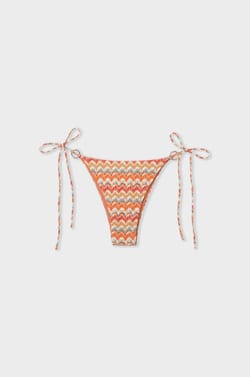 Glittery Tie-Side Bikini Bottom;${refinementColor}