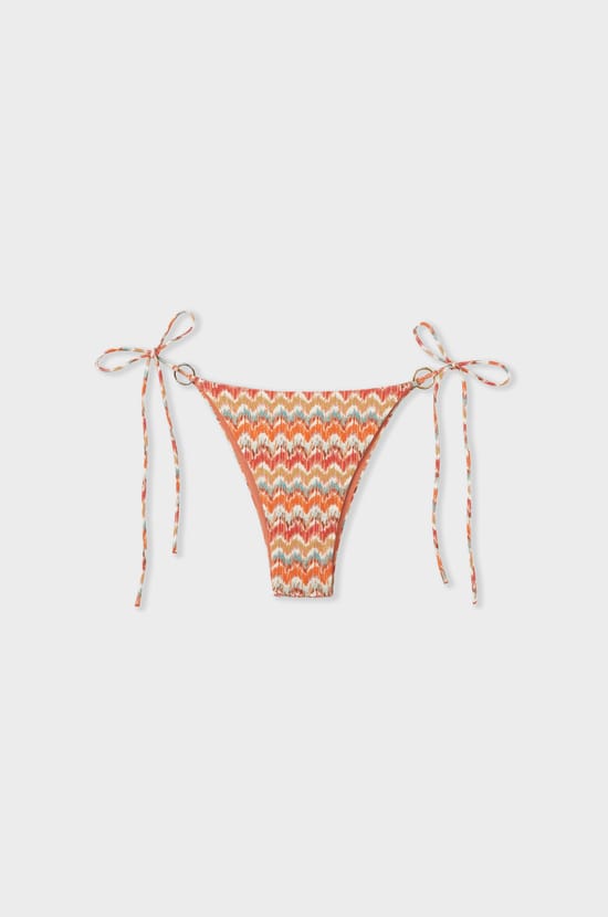 Glittery Tie-Side Bikini Bottom;${refinementColor}
