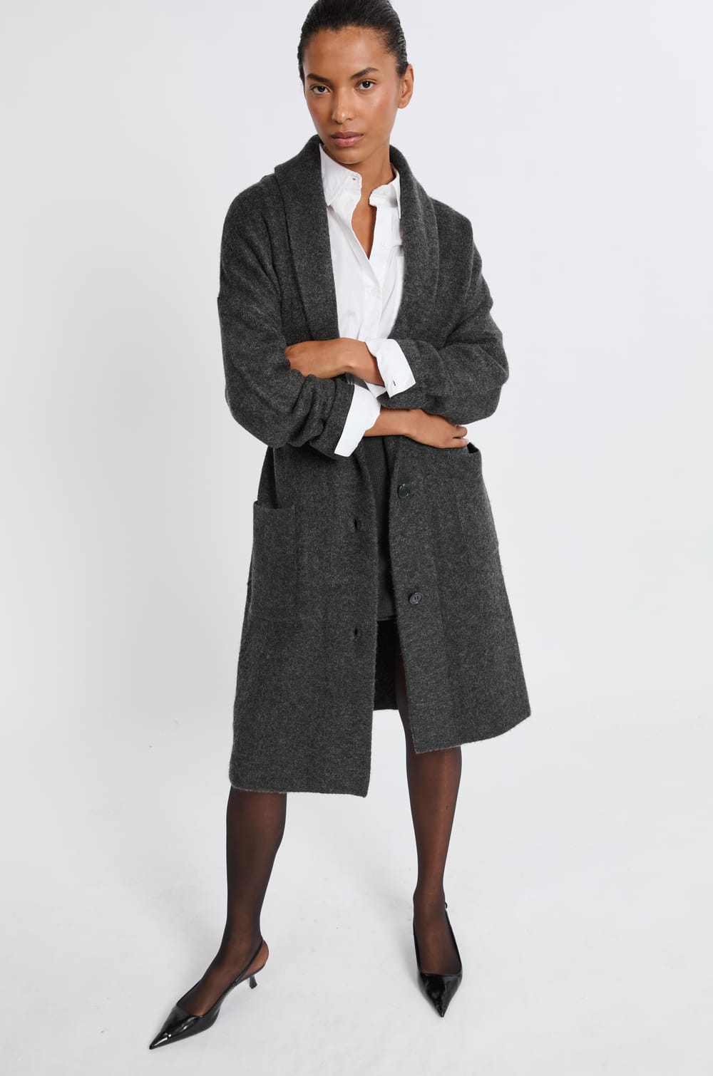 Manteau long avec boutons;${refinementColor}