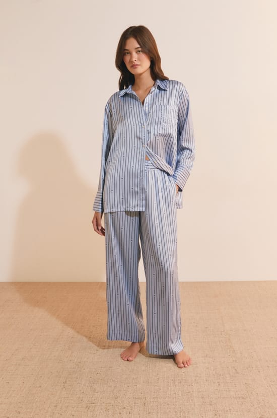 Pantalon de pyjama &agrave; rayures;${refinementColor}