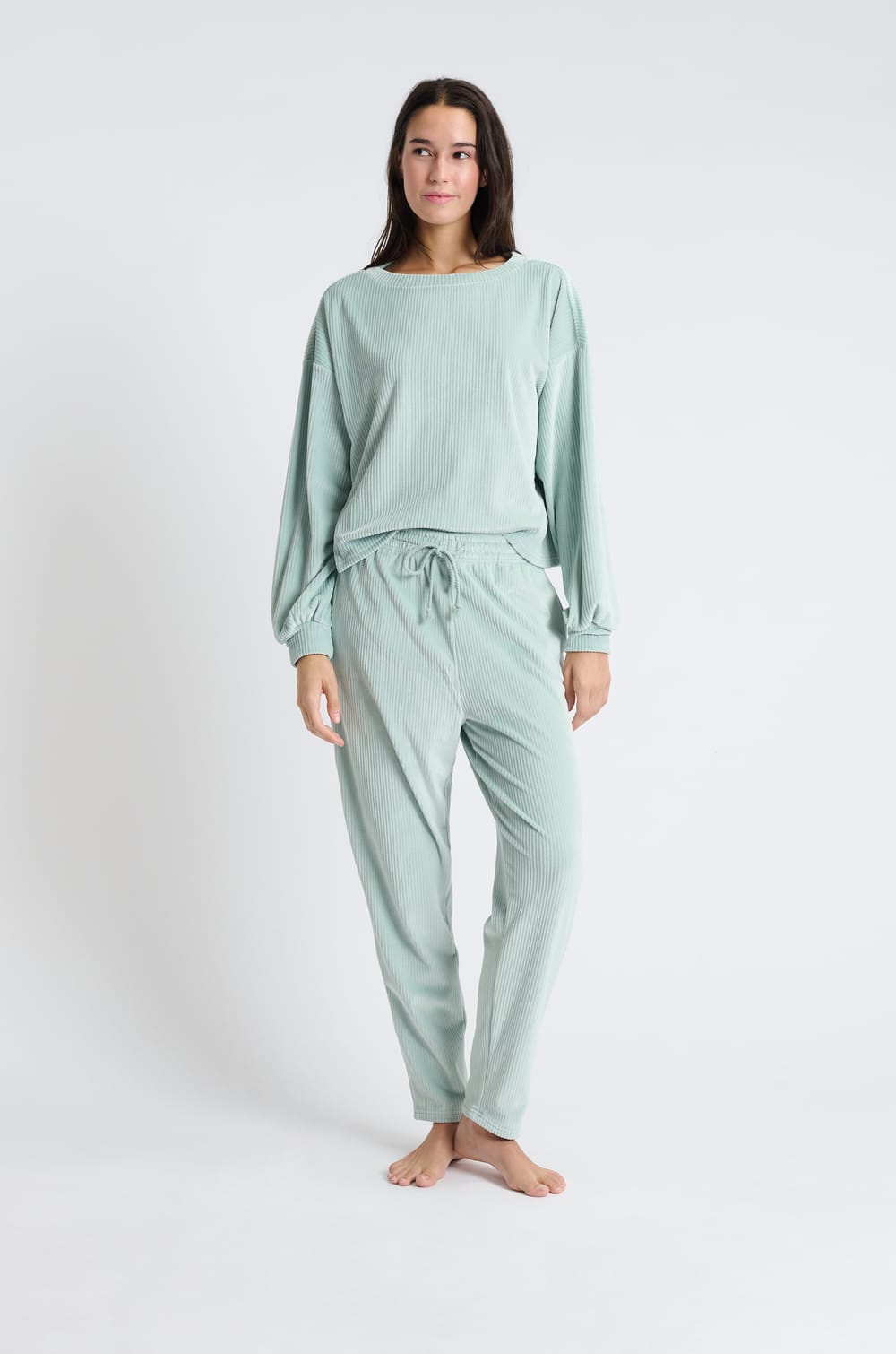 Sudadera de pijama de terciopelo;${refinementColor}