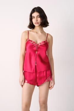 Satin Camisole With Lace Details;${refinementColor}