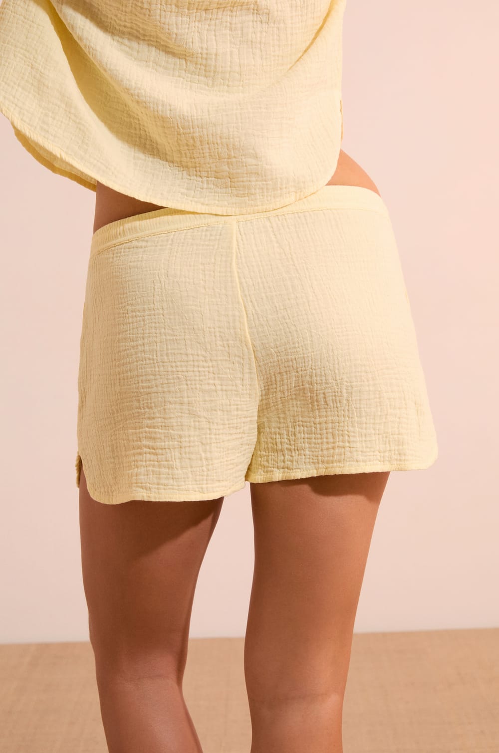 Short de pyjama en gaze de coton;${refinementColor}
