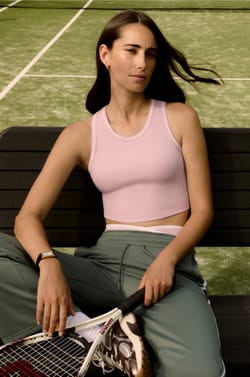 Microfibre Top with Built-in Bra;${refinementColor}