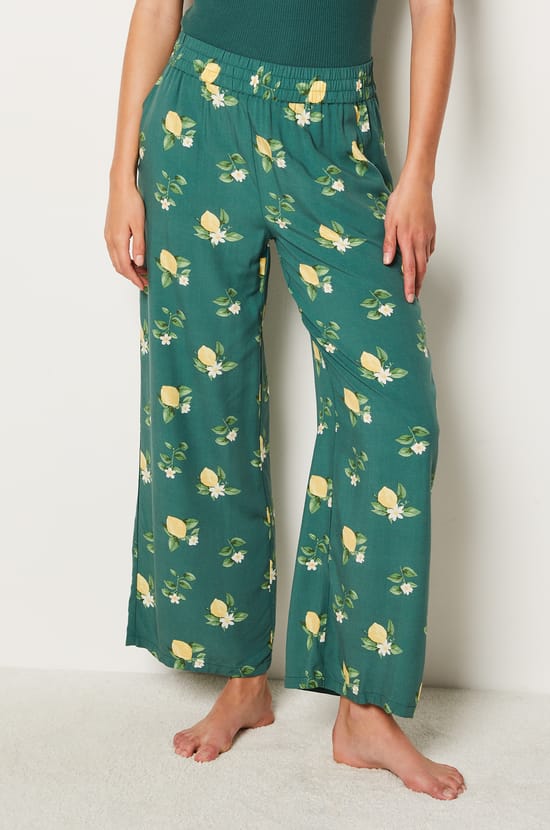 Lemon Print Pyjama Trousers;${refinementColor}