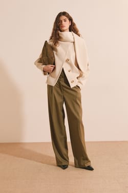 Manteau court avec &eacute;charpe int&eacute;gr&eacute;e et laine;${refinementColor}