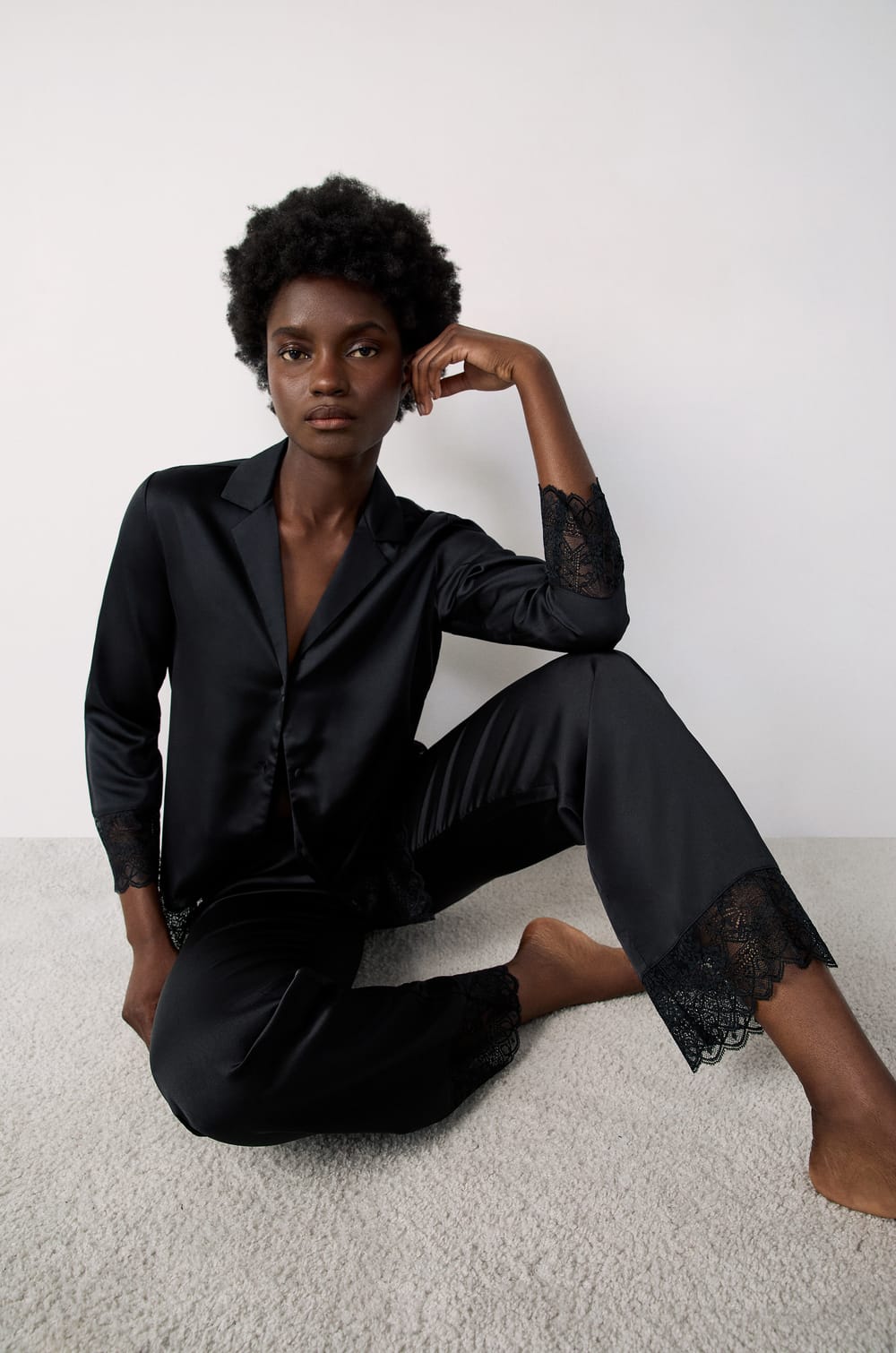 Satin Pyjama Bottoms;${refinementColor}