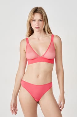 Wireless Triangle Bra Tulle;${refinementColor}
