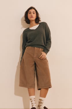 Jupe-culottes en velours c&ocirc;tel&eacute;;${refinementColor}