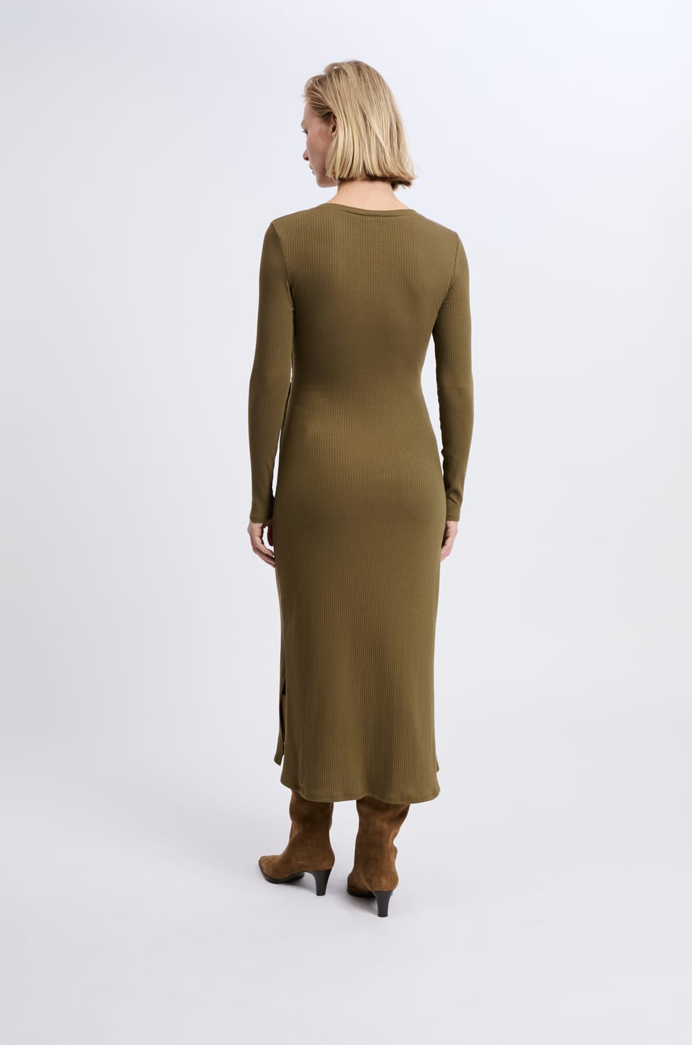 Cotton Dress With Tie Detail;${refinementColor}